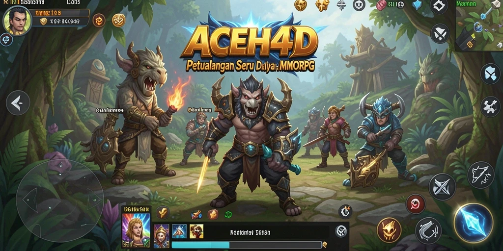 Screenshot dari gameplay ACEH4D menunjukkan aksi seru dalam medan pertempuran MMORPG.