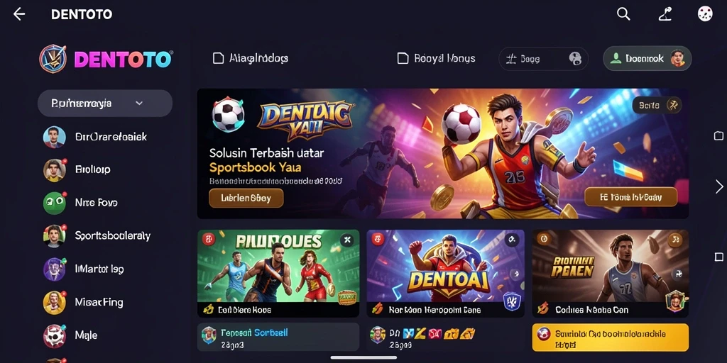 Tampilan gameplay DENTOTO dengan berbagai opsi taruhan olahraga.