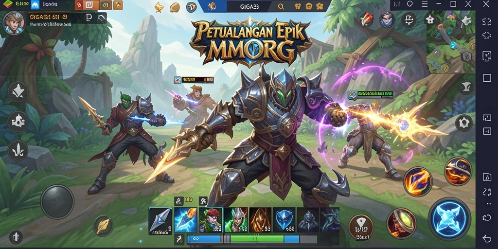 Tampilan gameplay GIGA33 yang mendebarkan dalam dunia MMORPG.