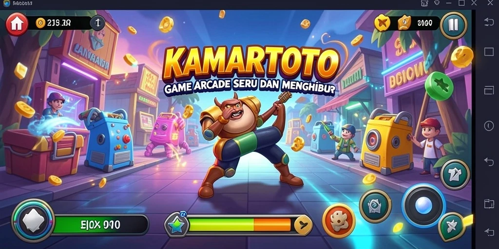 Screenshot KAMARTOTO menampilkan aksi seru dalam gameplay Arcade.