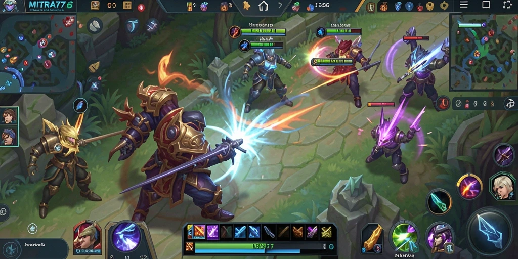 Tampilan gameplay seru di MITRA77 dengan aksi pertarungan yang mendebarkan.