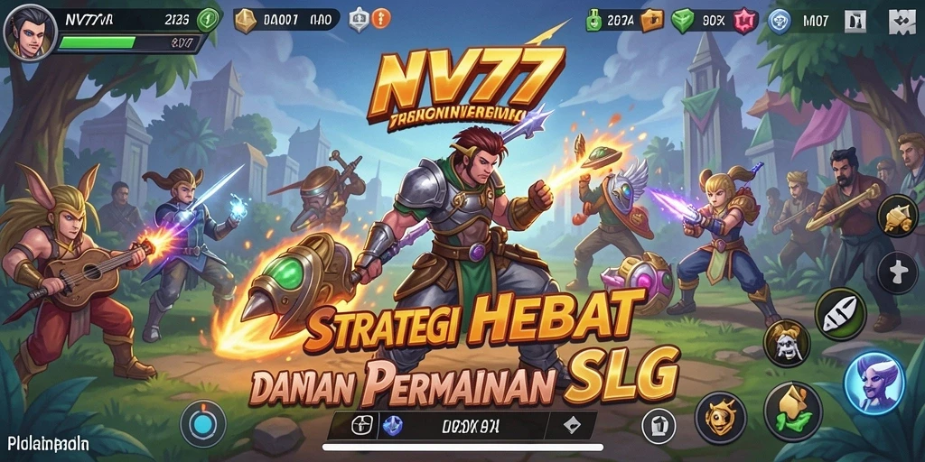 Screenshot NV77 menampilkan aksi pertempuran yang intens dalam game SLG.