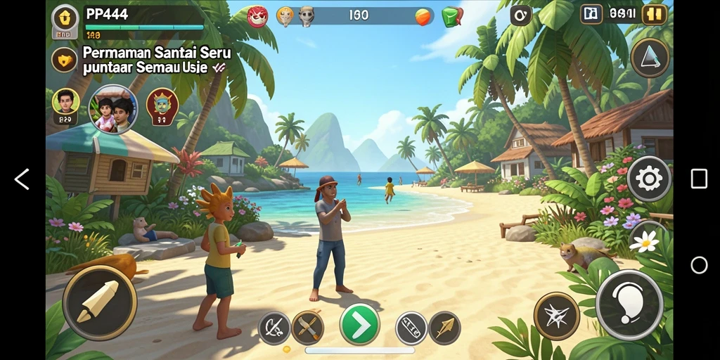 Tampilan menarik dari gameplay PP444 yang penuh warna dan seru.