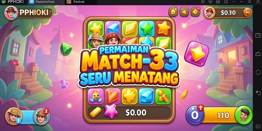 Screenshot PPHOKI menampilkan gameplay Match-3 yang seru.