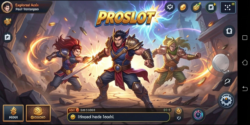Screenshot gameplay PROSLOT menampilkan aksi menegangkan dan grafis berkualitas tinggi.
