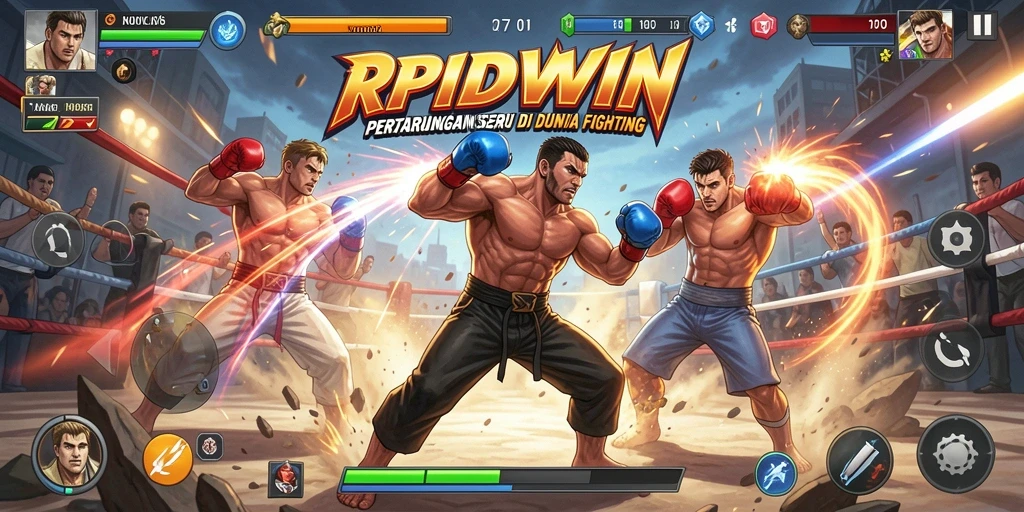 Tampilan seru dari gameplay RPIDWIN dengan aksi bertarung yang intens.