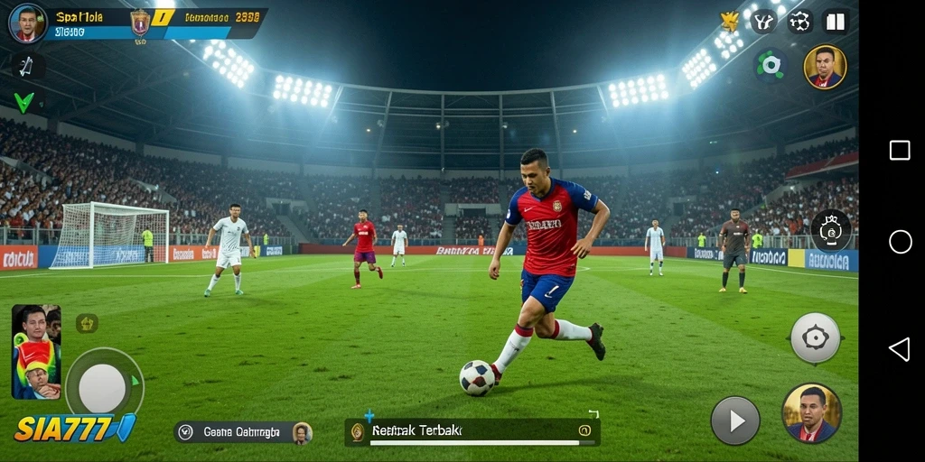 Screenshot gameplay SIA777 saat momen seru pertandingan sepak bola.
