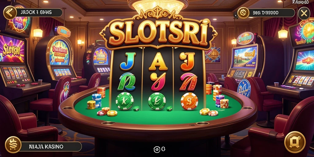 Tampilan gameplay SLOTSRI menampilkan keseruan membangun kasino.