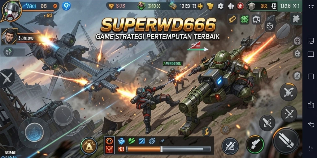 Tampilan dinamis dari pertempuran strategis dalam SUPERWD666.